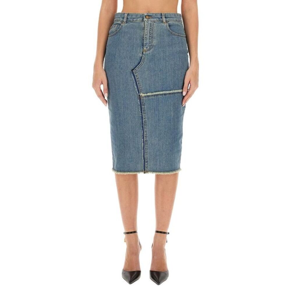 TOM FORD Patchwork Denim Midi Pencil Skirt Women DENIM Skirts